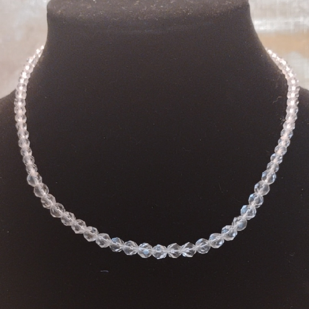 Deb Guyot Vintage Crystal Clear Beaded Necklace